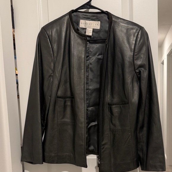 Doncaster Jackets & Blazers - Vintage Doncaster Elegant gray Leather Blazer